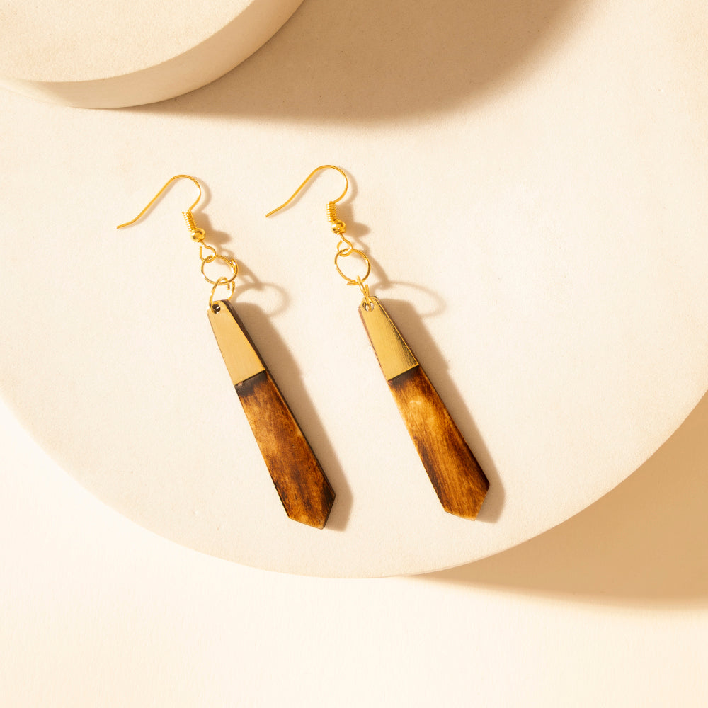 Myra Brindle Trail Drop Earrings in Smoke Tan - Myra USA