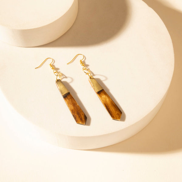 Myra Brindle Trail Drop Earrings in Smoke Tan - Myra USA