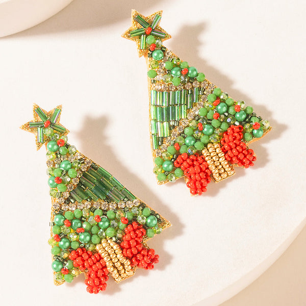 Myra Starry Noel Charm Earrings in Pine Green - Myra USA
