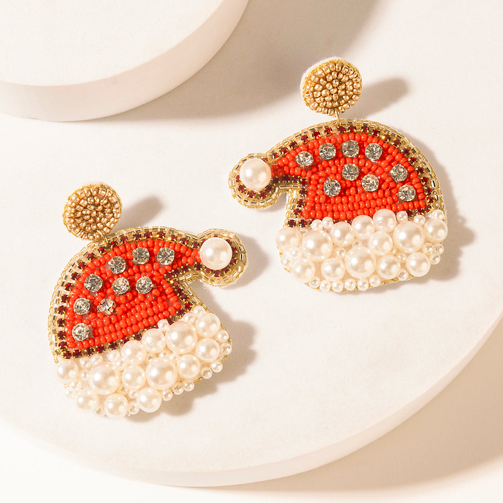 Myra Merry Pearlshine Charm Earrings in Ivory Scarlet