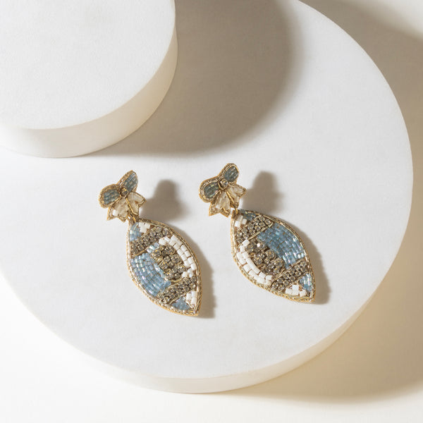 Myra Crystal Bloom Earrings in Twilight Blue - Myra USA