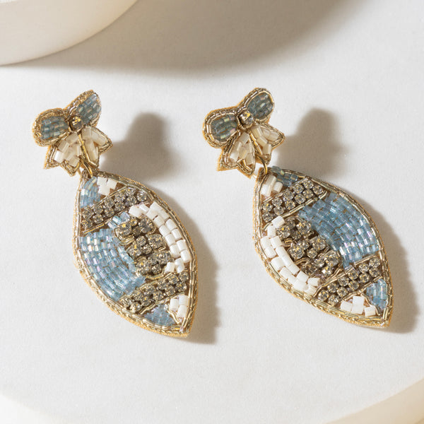 Myra Crystal Bloom Earrings in Twilight Blue - Myra USA