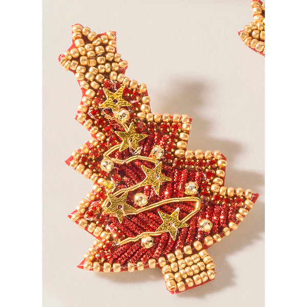 Myra Starfall Pine Charm Earrings in Blush Red - Myra USA