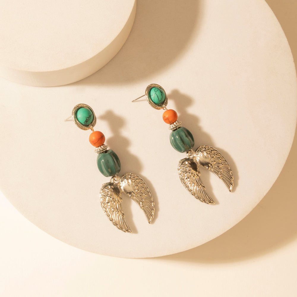 Myra Guardian Wing Dangle Earrings in Sterling Silver - Myra USA