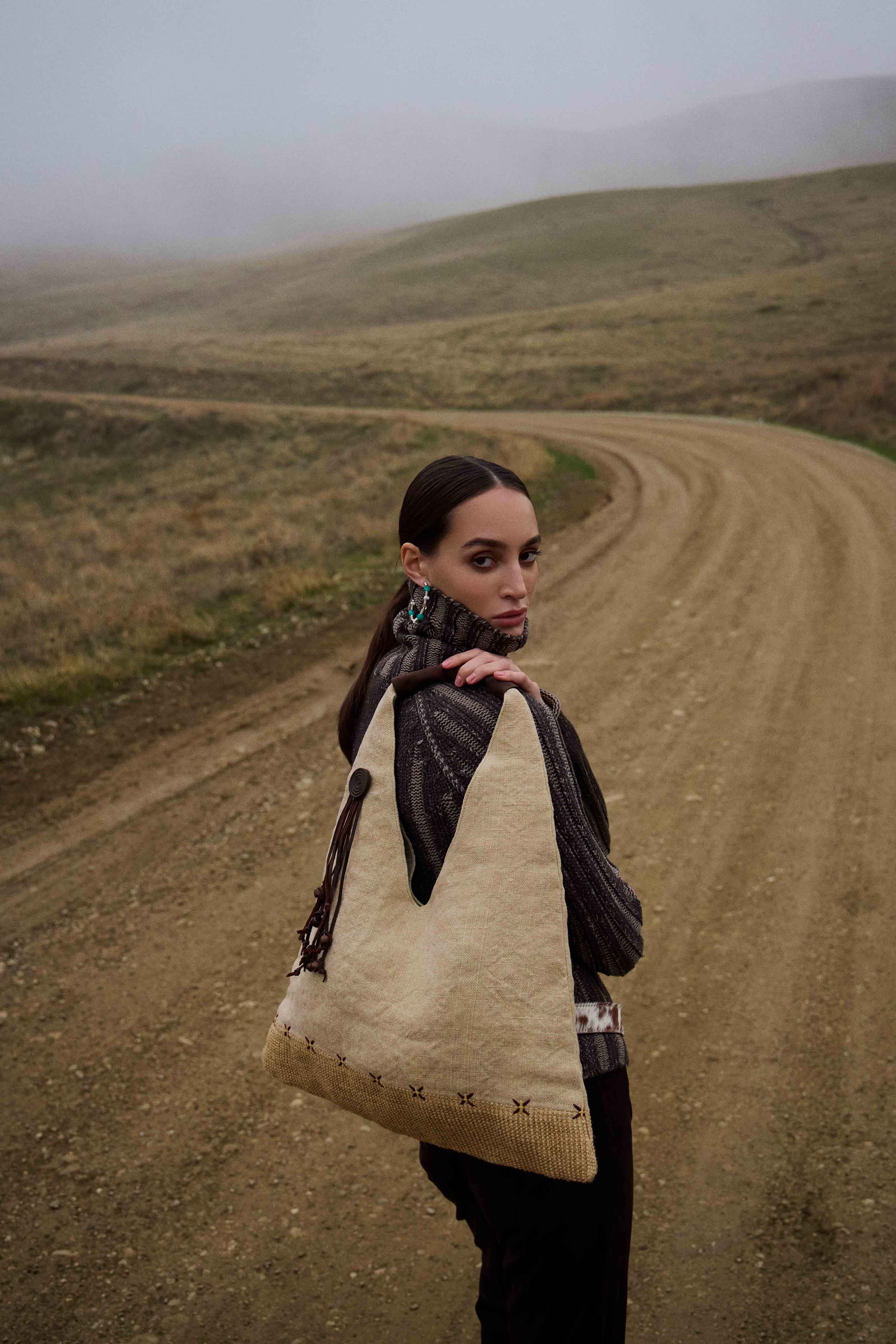 Myra Sandmoor Soft Shoulder Bag in Sandy Espresso