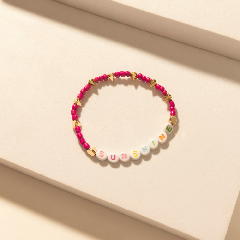 Myra Wildflower Sunshine Stack Bracelet in Carnival Pink - Myra USA