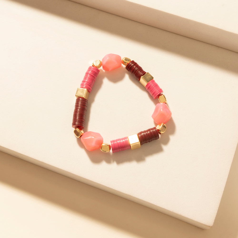 Myra Wildflower Sunshine Stack Bracelet in Carnival Pink - Myra USA