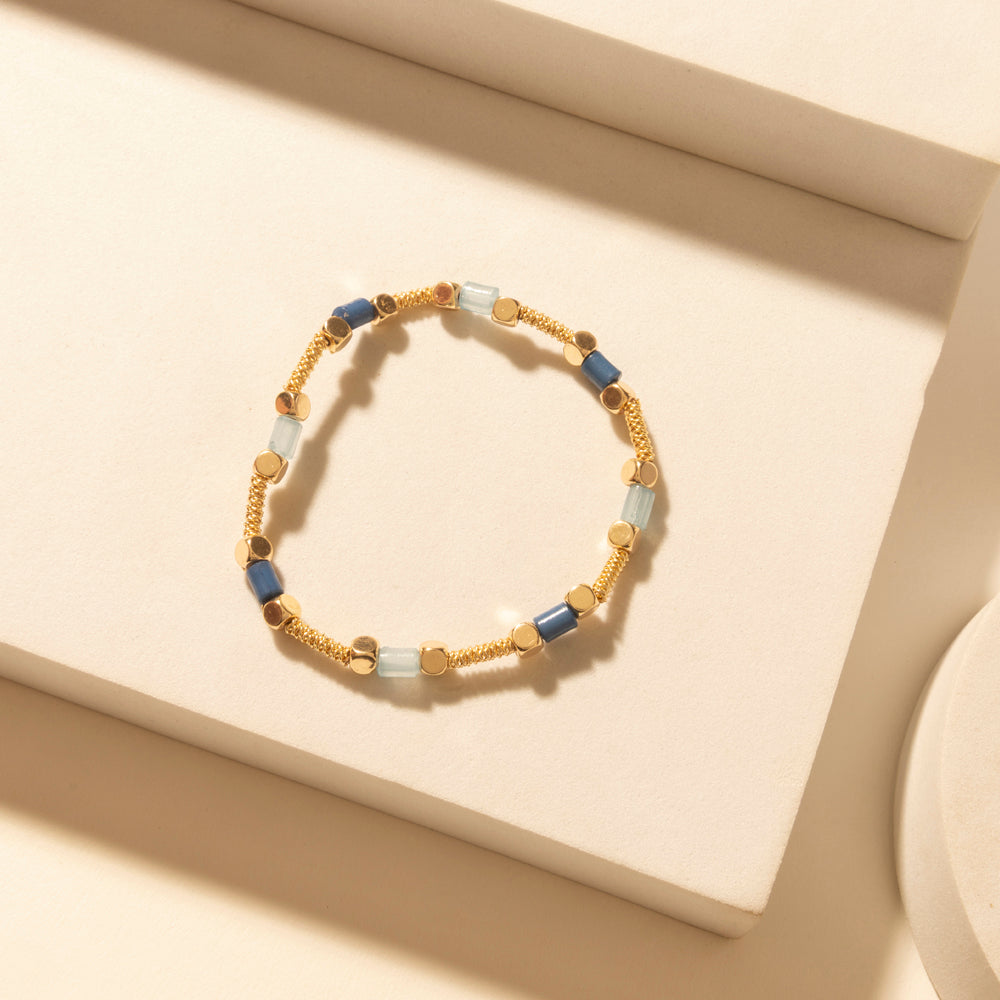 Myra Gilded Lasso Stack Bracelet in Arena Blue - Myra USA