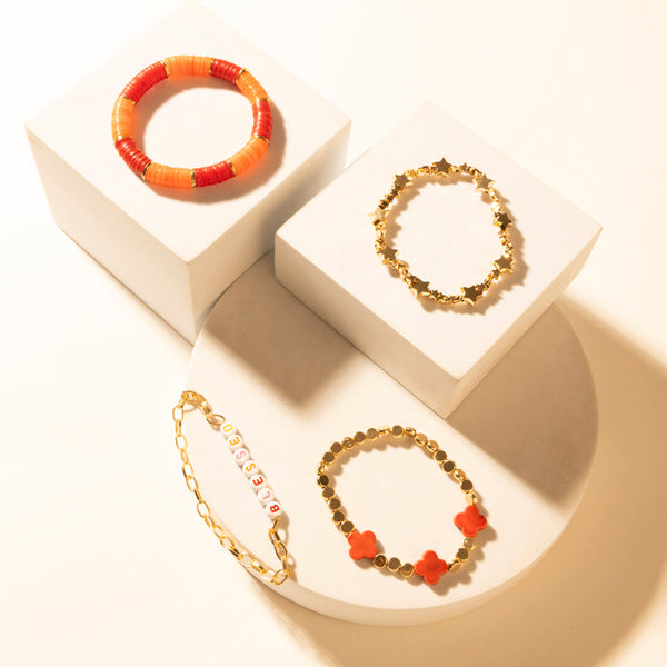 Myra Sunset Aire Stack Bracelet in Golden Flame - Myra USA