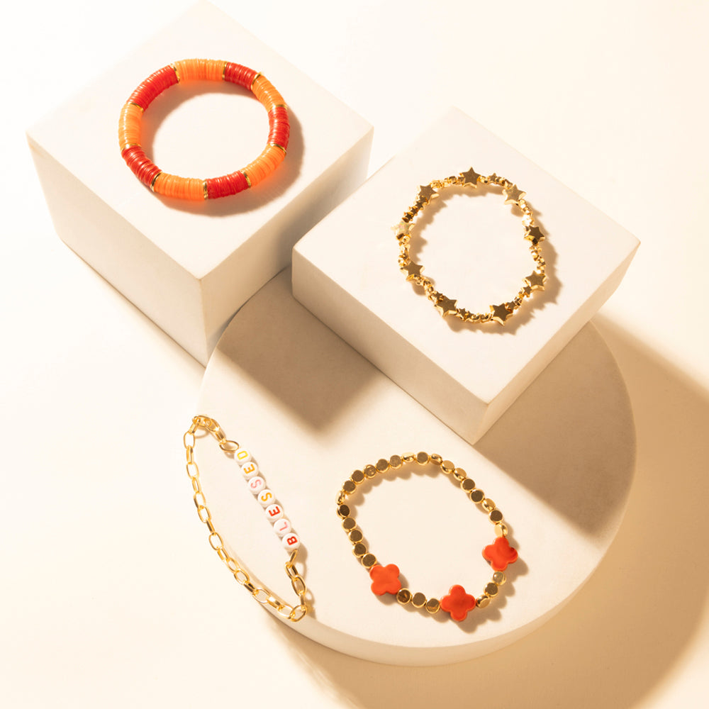 Myra Sunset Aire Stack Bracelet in Golden Flame - Myra USA
