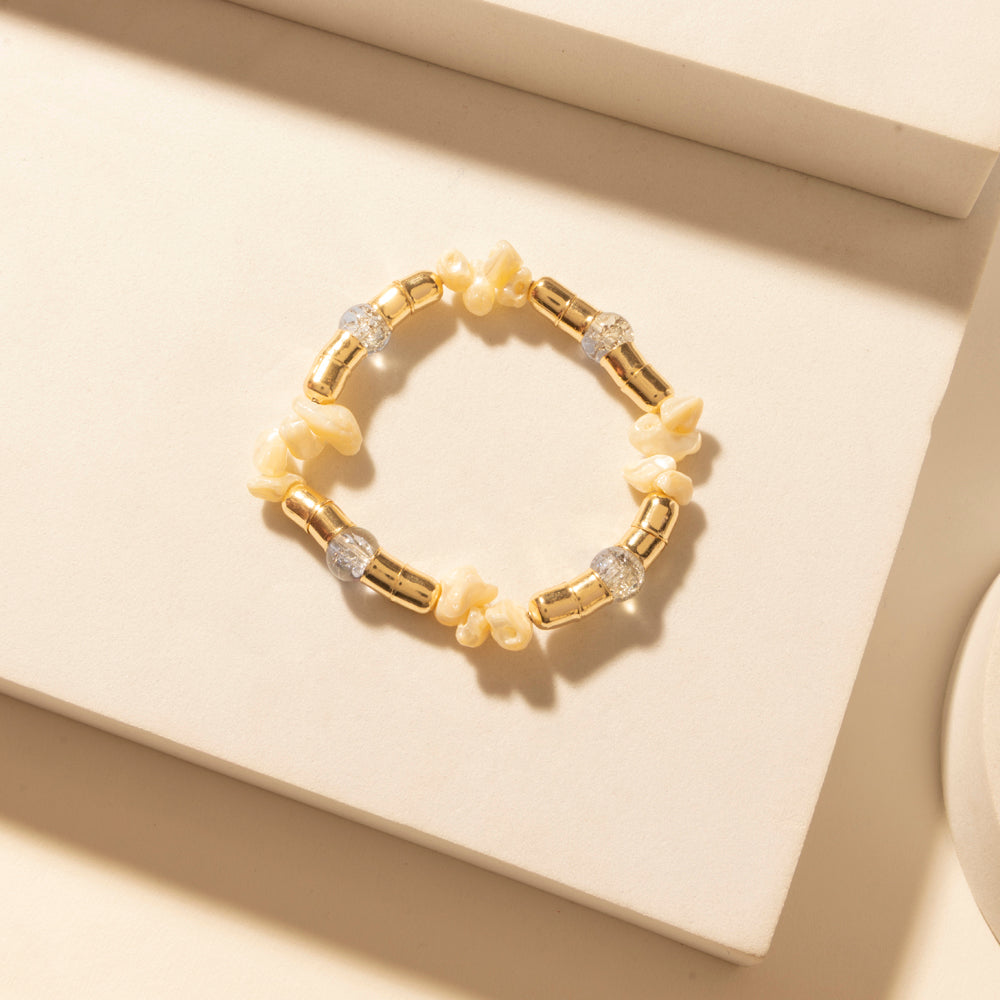 Myra Gulf Shell Stack Bracelet in Dune Gold - Myra USA