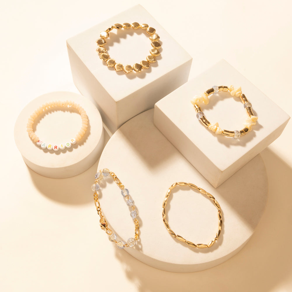 Myra Gulf Shell Stack Bracelet in Dune Gold - Myra USA