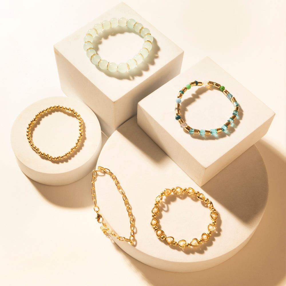 Myra Bayou Heartline Stack Bracelet in Glass Glow - Myra USA