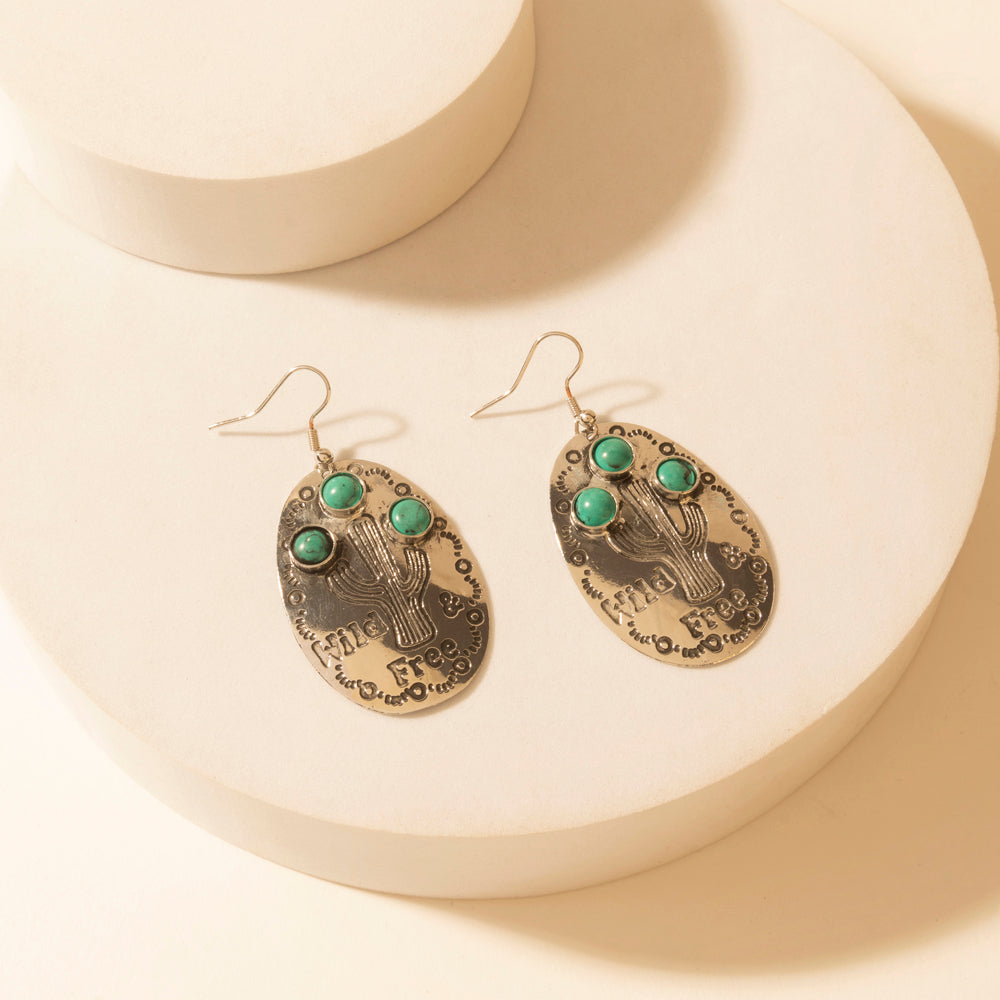 Myra Wild Saguaro Earrings in Moon Silver - Myra USA