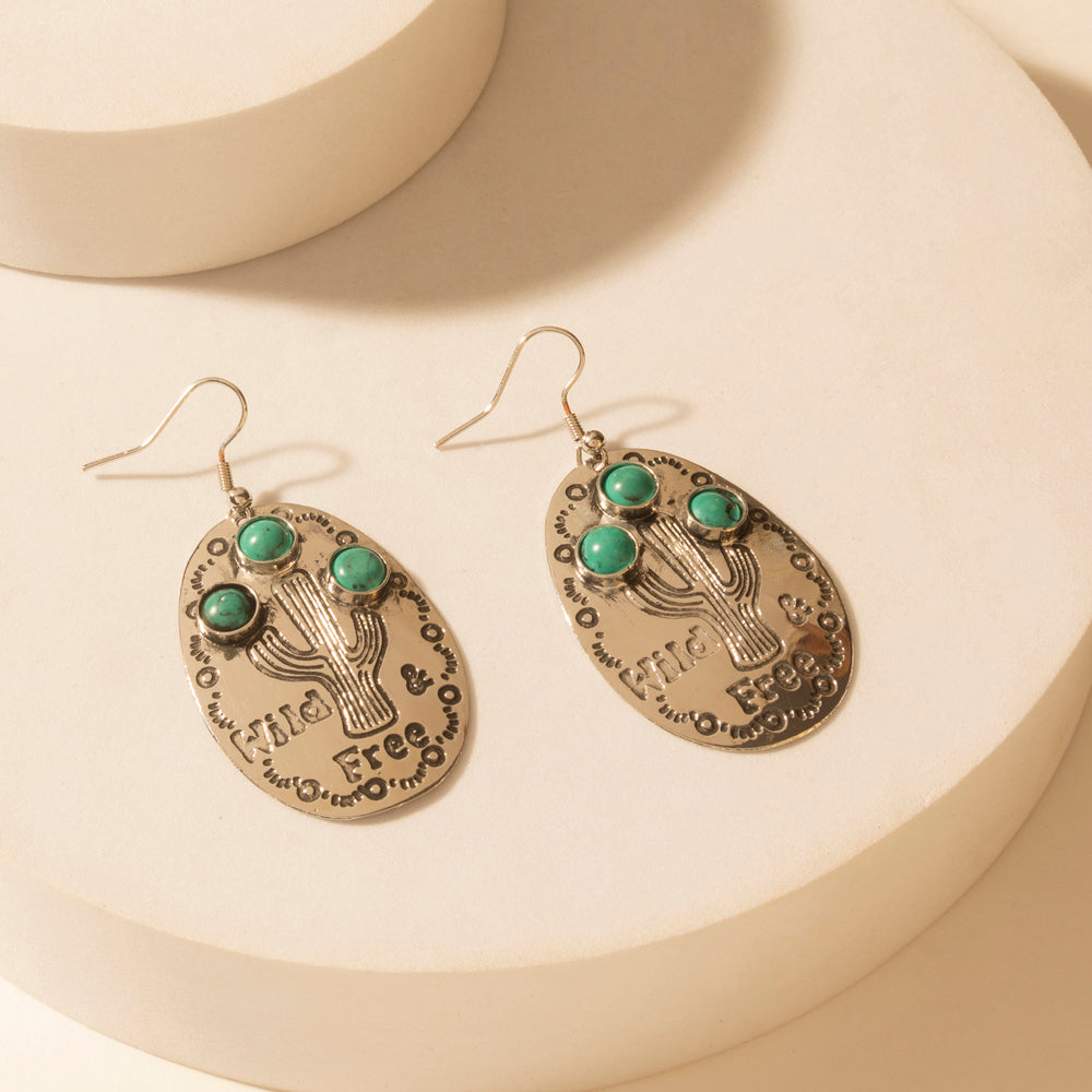 Myra Wild Saguaro Earrings in Moon Silver - Myra USA