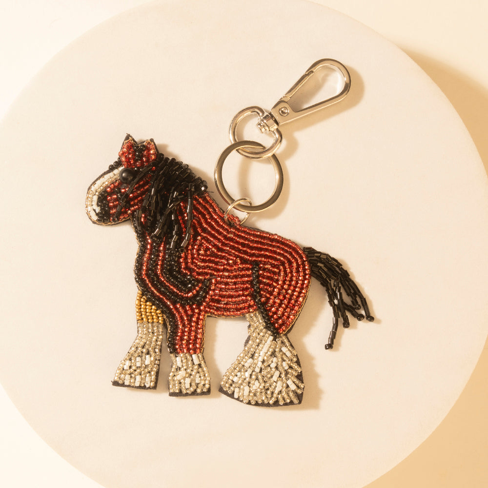 Myra Barnyard Horse Bronco Beaded Keychain in Hoof Red - Myra USA