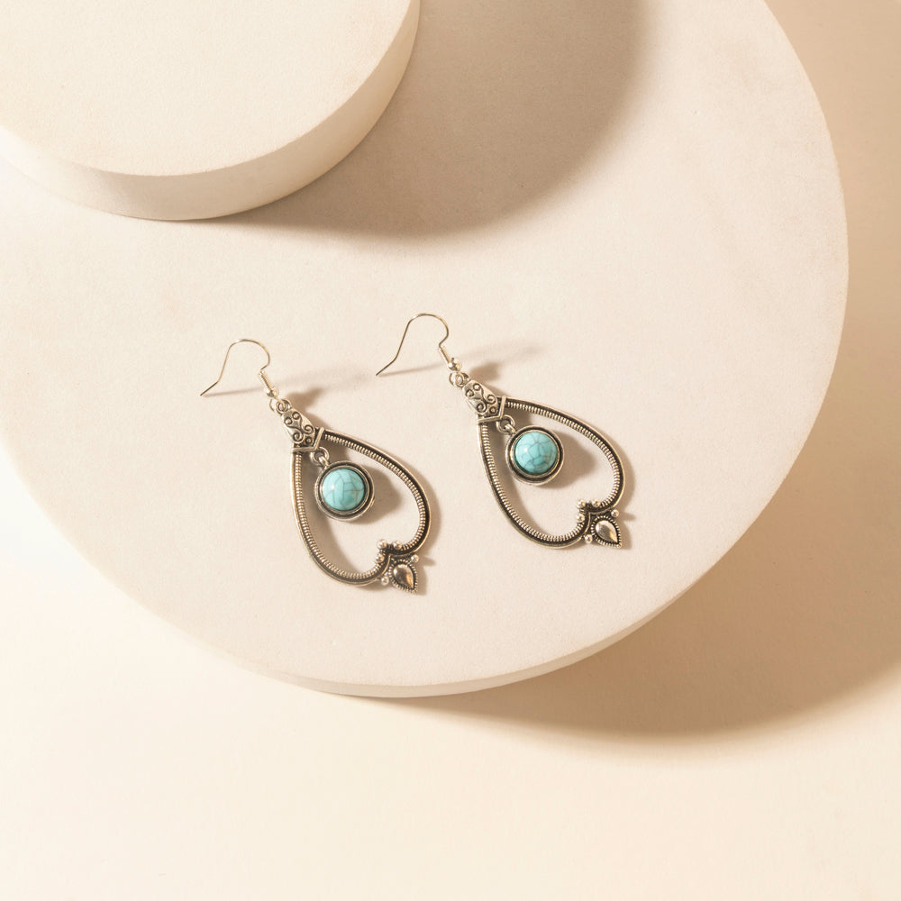 Myra Moonwell Charm Drop Earrings in Jewel Blue - Myra USA