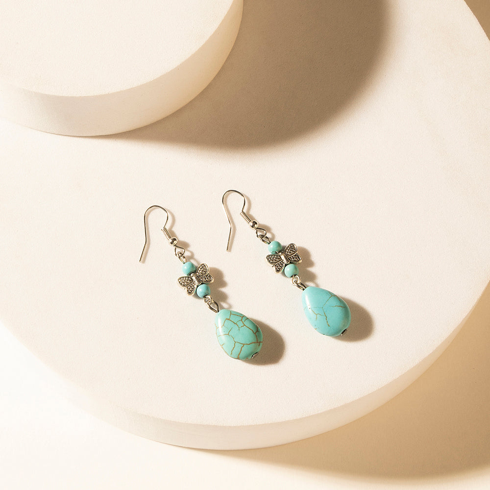 Myra Guardian Spirits Drop Earrings in Soft Teal - Myra USA