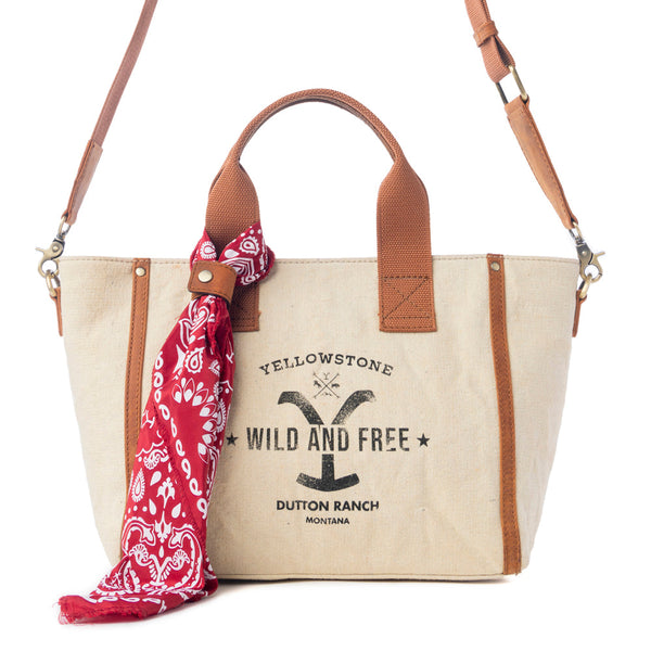 Yellowstone Echo Valley Ivory Crossbody Bag with Scarf - Myra USA
