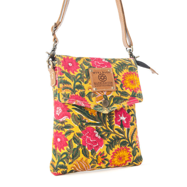 Myra Rosé Carnival Crossbody Bag in Peony Gold - Myra USA