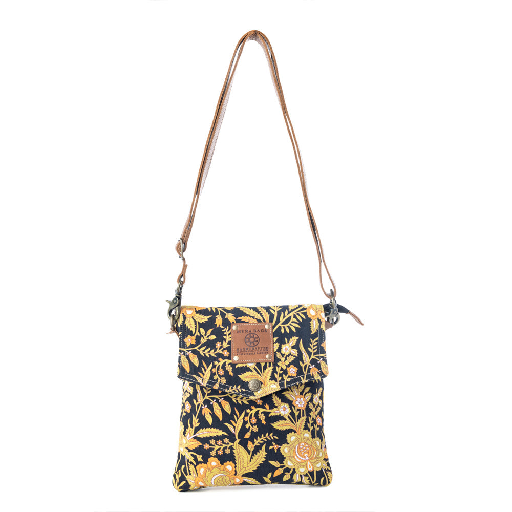 Myra Sunlit Grove Crossbody Bag in Golden Noir