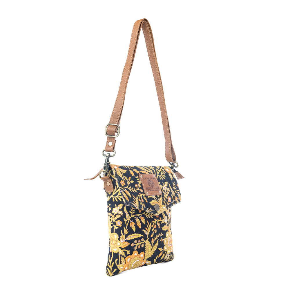 Myra Sunlit Grove Crossbody Bag in Golden Noir