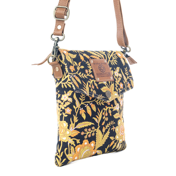 Myra Sunlit Grove Crossbody Bag in Golden Noir - Myra USA