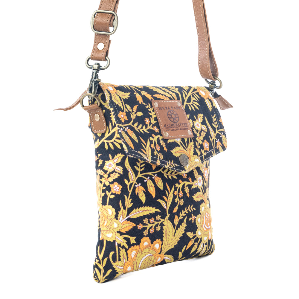 Myra Sunlit Grove Crossbody Bag in Golden Noir