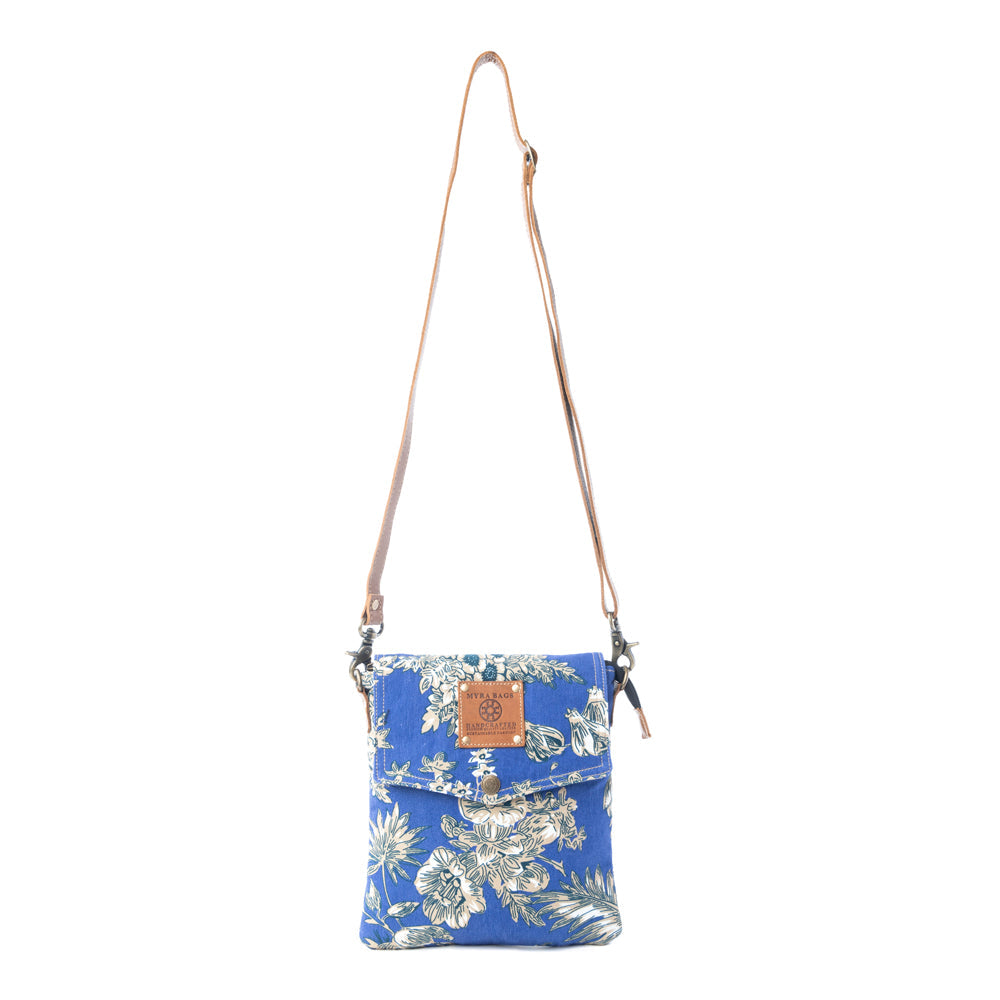 Myra Azure Bloom Crossbody Bag in Willow Blue