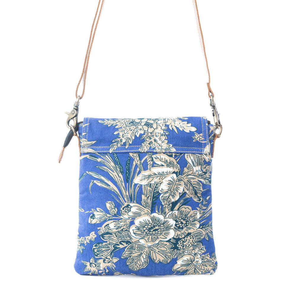 Myra Azure Bloom Crossbody Bag in Willow Blue