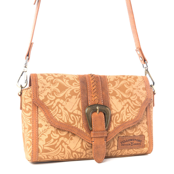 Yellowstone Maverick Sky Crossbody with Buckle in Amber - Myra USA