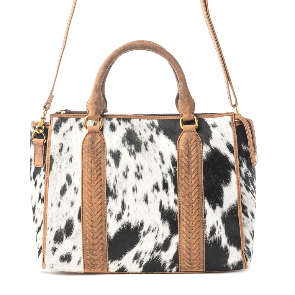 Myra Speckled Range Hairon Leather Concealed Carry Bag in Arctic Storm