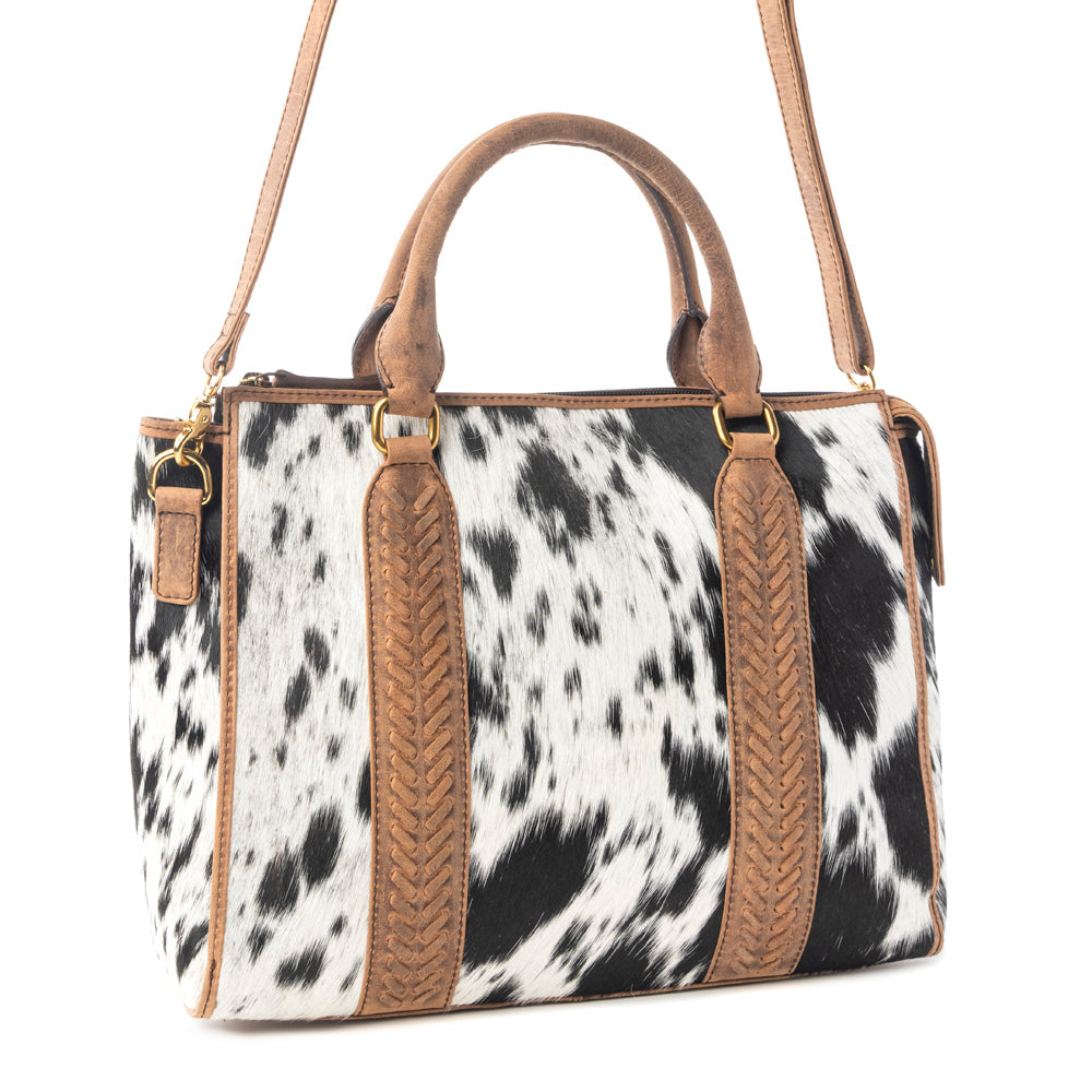 Myra Speckled Range Hairon Leather Concealed Carry Bag in Arctic Storm