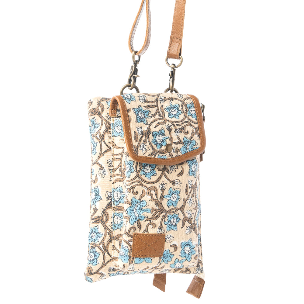 Myra Skyvine Ridge Crossbody Bag with Phone Compartment in Blue Bloom
