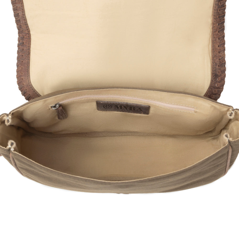 Myra Outlaw's Travels Leather Shoulder Bag in Rodeo Olive - Myra USA