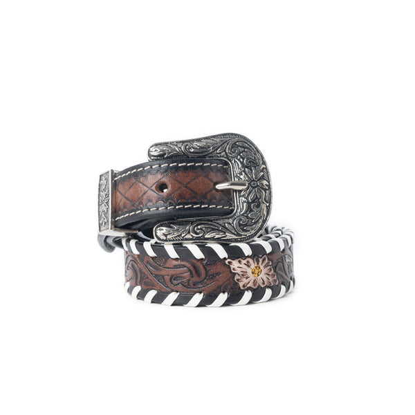 Wildrose Canyon Leather Kids' Belt in Bourbon Brown - Myra USA