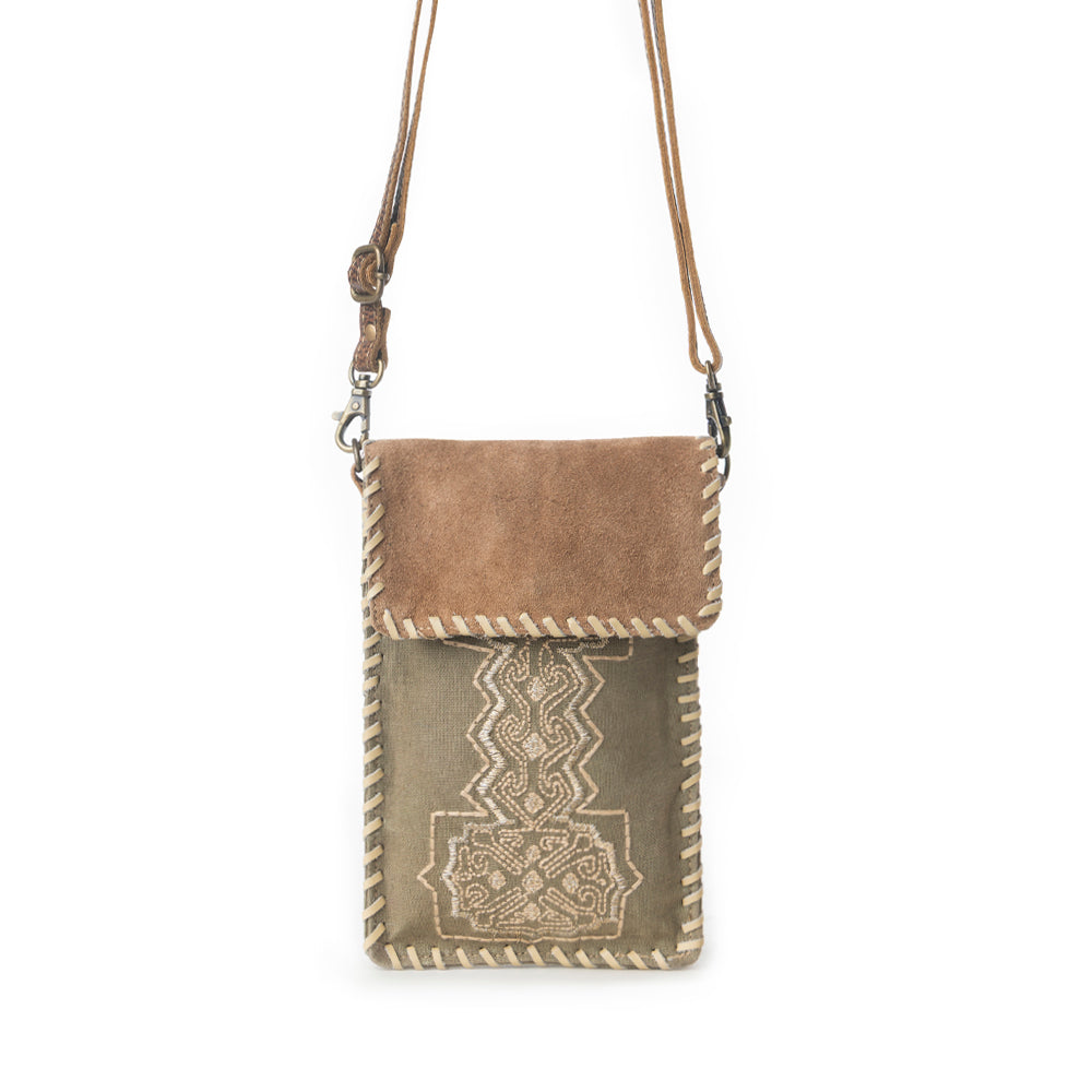 Myra Cheyenne Peaks Crossbody Bag in Dusty Olive - Myra USA
