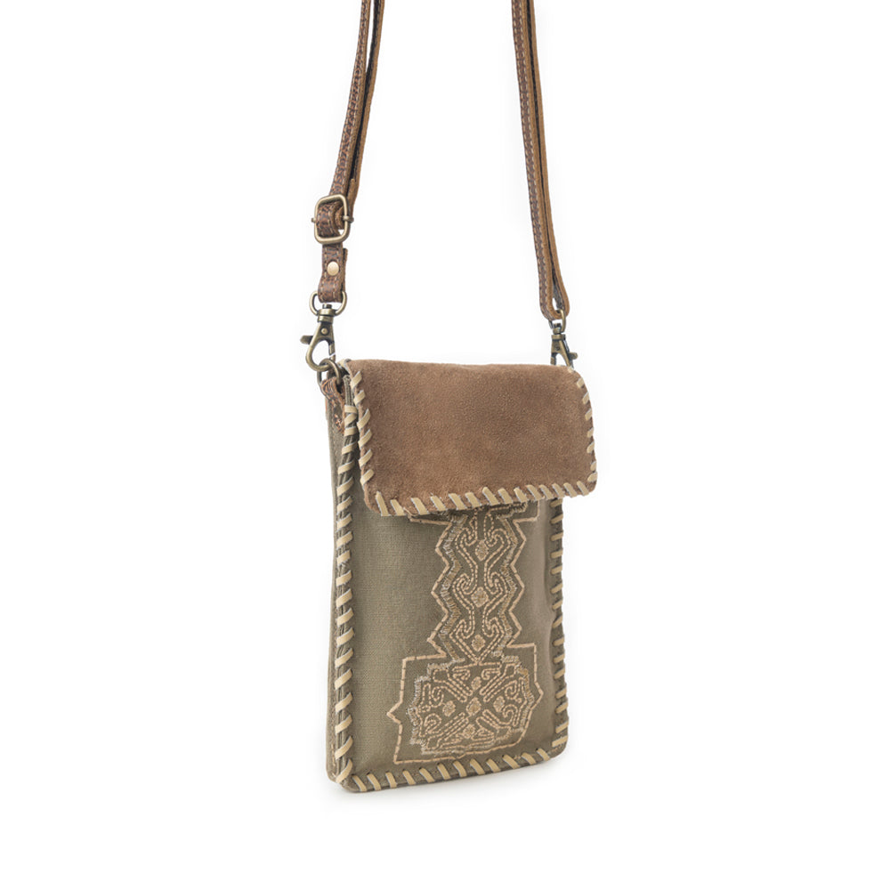 Myra Cheyenne Peaks Crossbody Bag in Dusty Olive - Myra USA