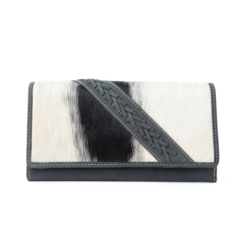 Myra High Noon Eclipse Hairon Leather Wallet in Moonlight Ivory