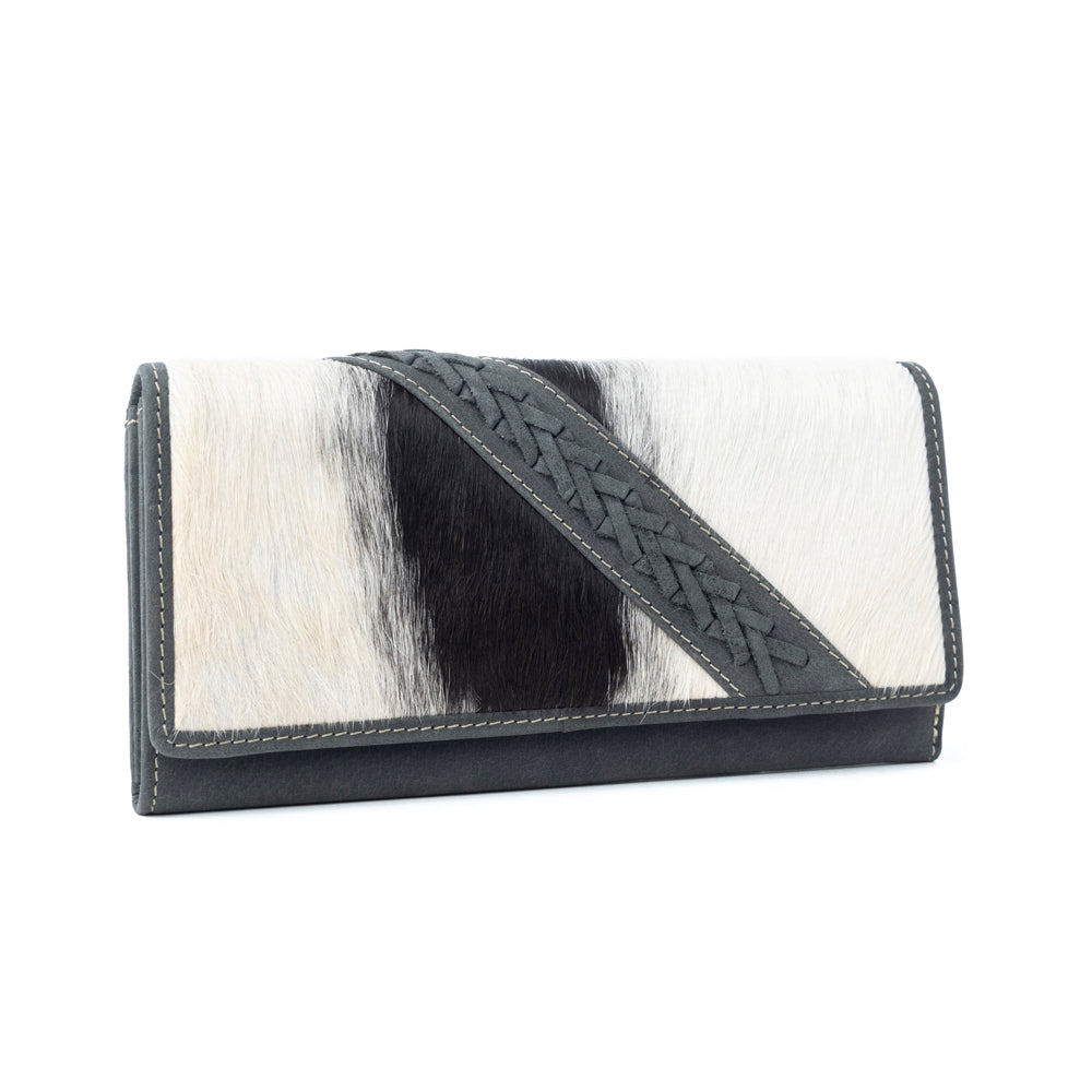 Myra High Noon Eclipse Hairon Leather Wallet in Moonlight Ivory