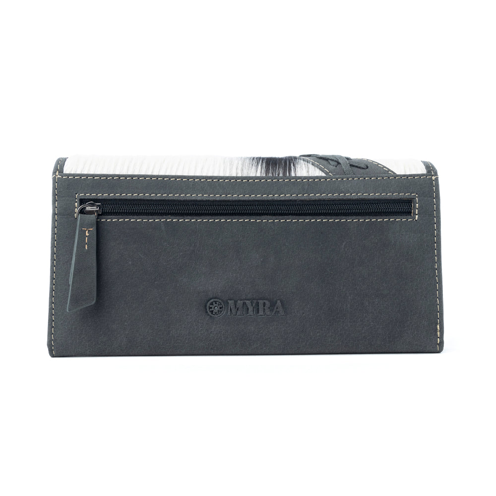 Myra High Noon Eclipse Hairon Leather Wallet in Moonlight Ivory