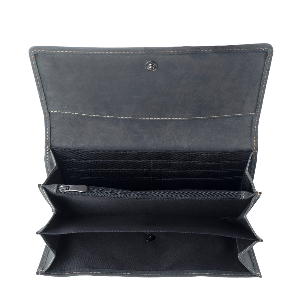 Myra High Noon Eclipse Hairon Leather Wallet in Moonlight Ivory
