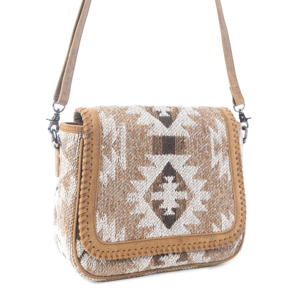Myra Rising Falcon Woven Shoulder Bag in Prairie Sand - Myra USA