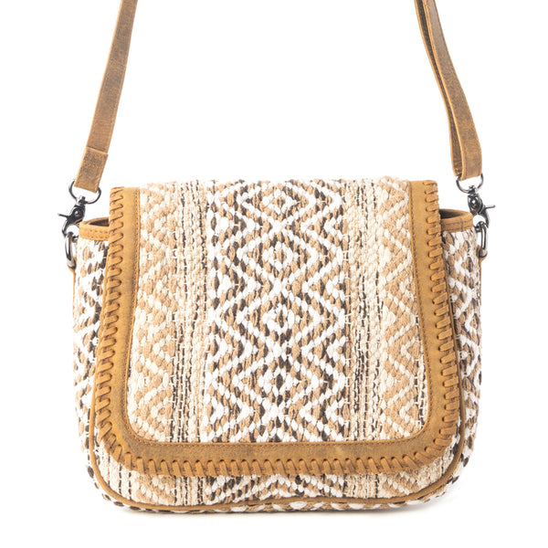 Myra Moonlace Range Woven Shoulder Bag in Mojave Beige - Myra USA