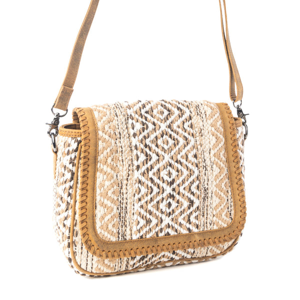 Myra Moonlace Range Woven Shoulder Bag in Mojave Beige - Myra USA