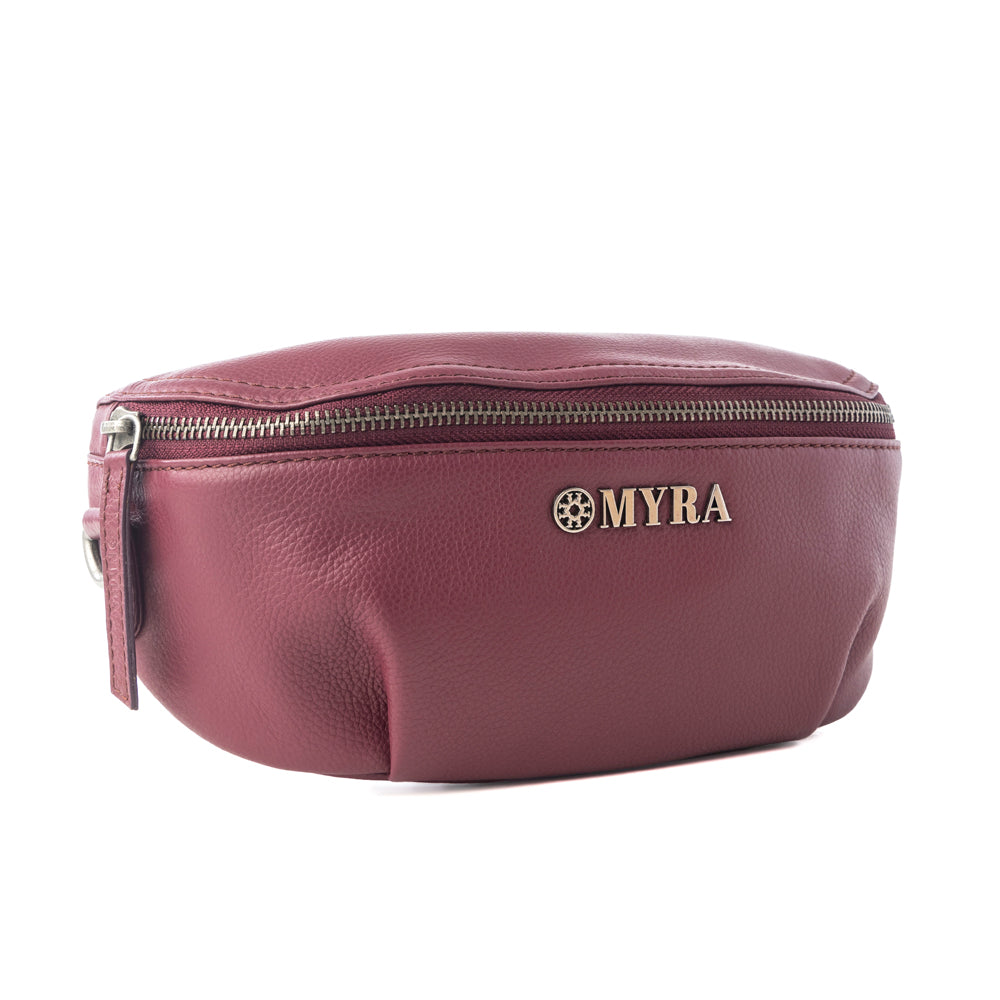 Myra Wild Plum Range Leather Fanny Pack in Ranch Ruby - Myra USA