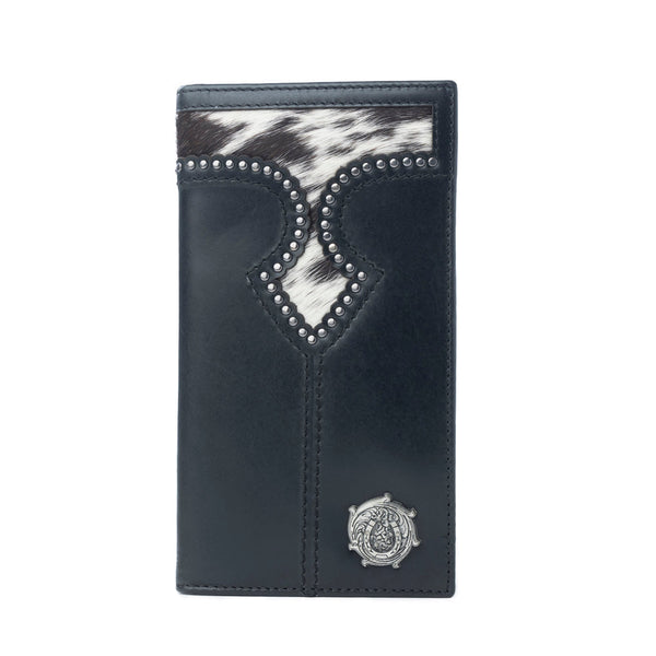 Myra Frontier Mark Hairon Leather Wallet for Men in Dusthorn Black - Myra USA