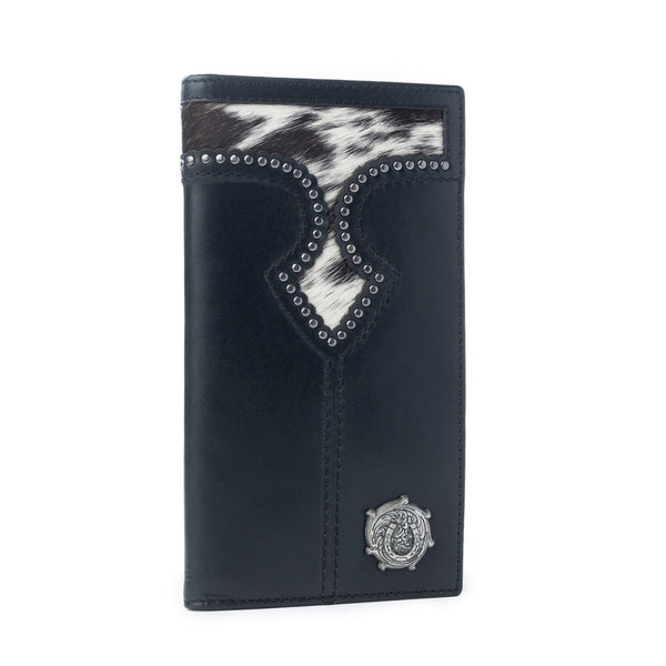 Myra Frontier Mark Hairon Leather Wallet for Men in Dusthorn Black - Myra USA