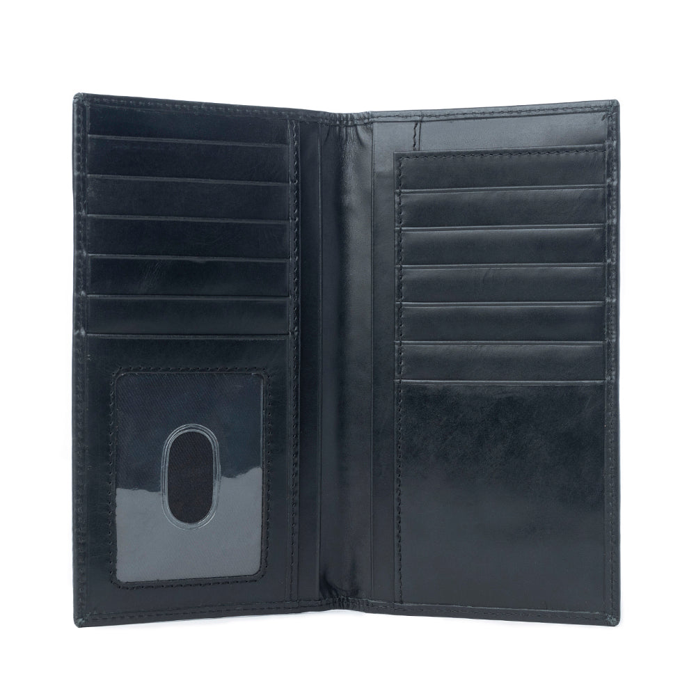 Myra Frontier Mark Hairon Leather Wallet for Men in Dusthorn Black