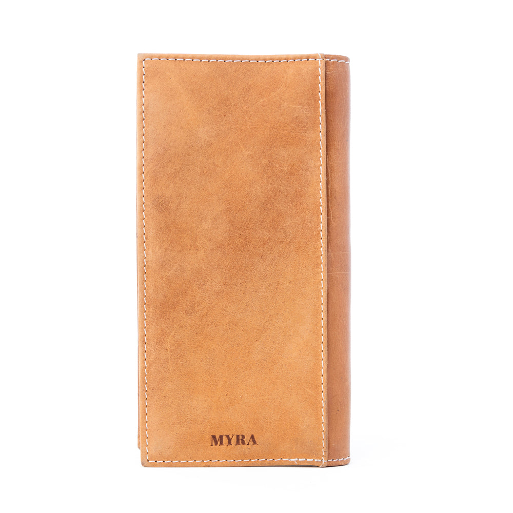 Myra Sheriff’s Crest Handtooled Leather Wallet for Men in Bronco Brown